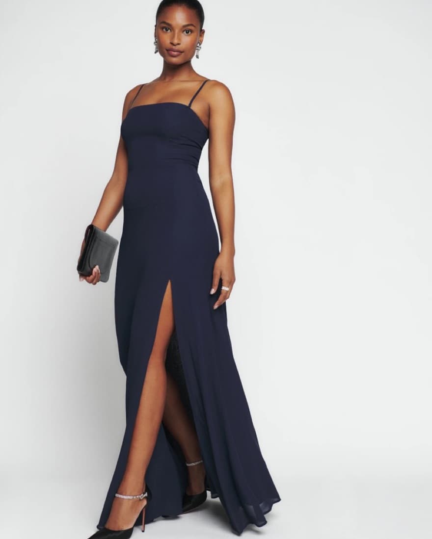 Reformation Ingrid Dress- Navy - Image 1