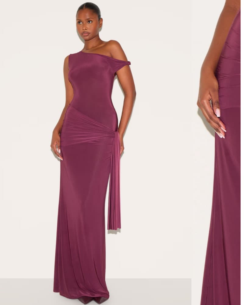 Bodycon Maxi Dress with Tie - Image 5