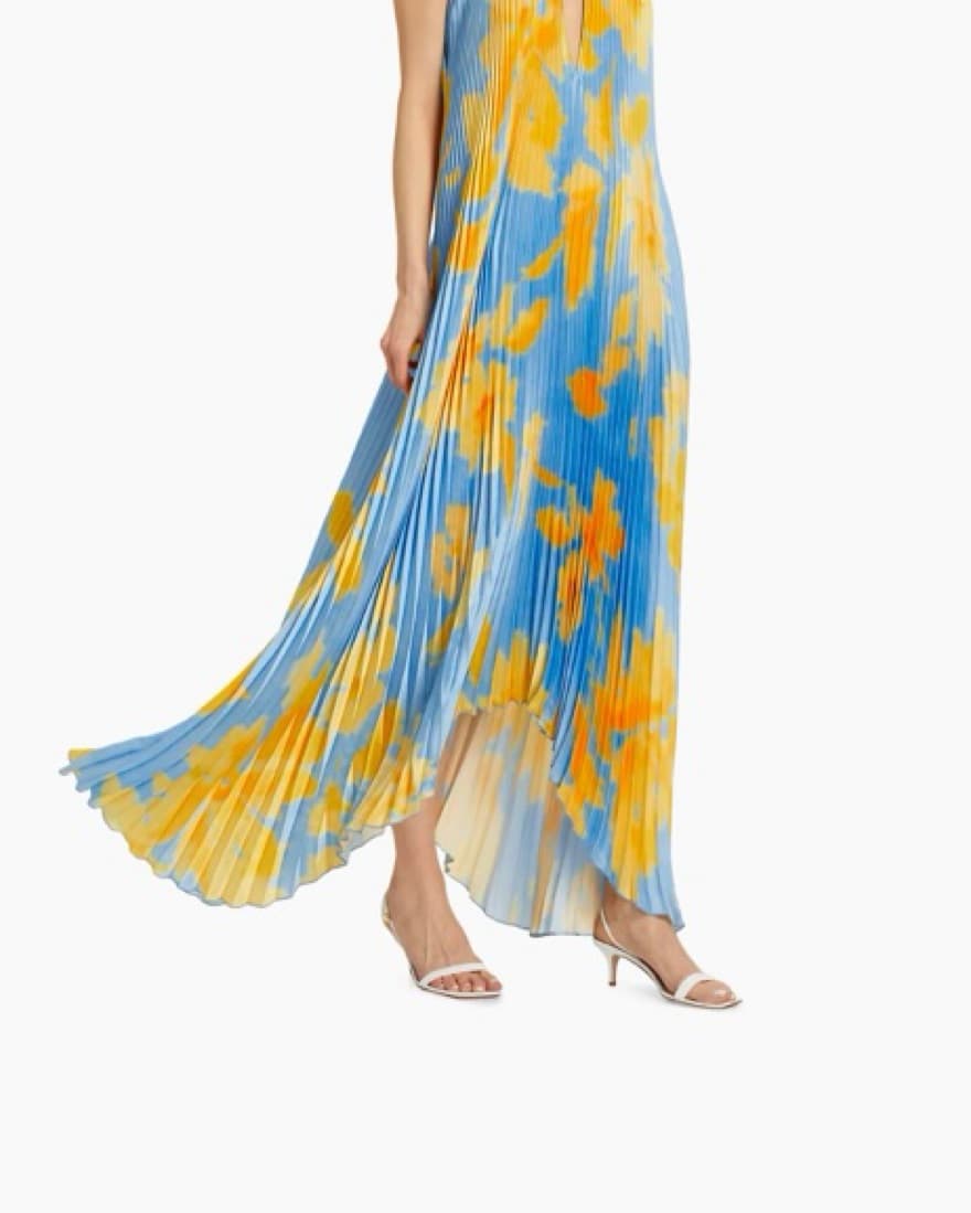 Lidee Floral Pleated Maxi Dress - Image 3