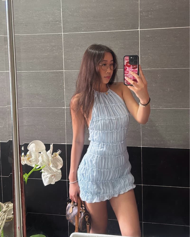 Ruffle Blue Dress - Image 2