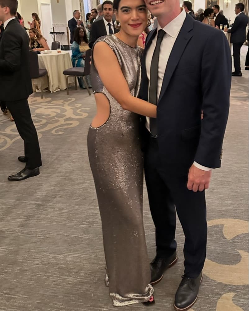 Platinum Sequin Cutout Gown - Image 2