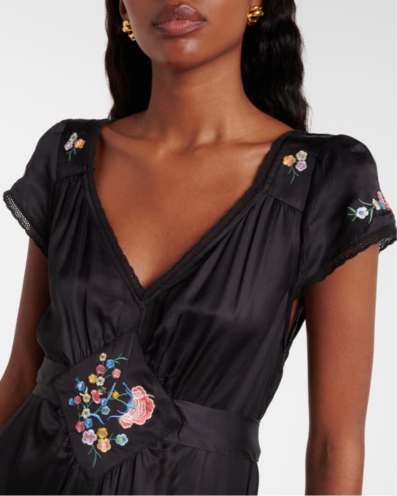 RIXO Embroidered Floral Dress - Image 3