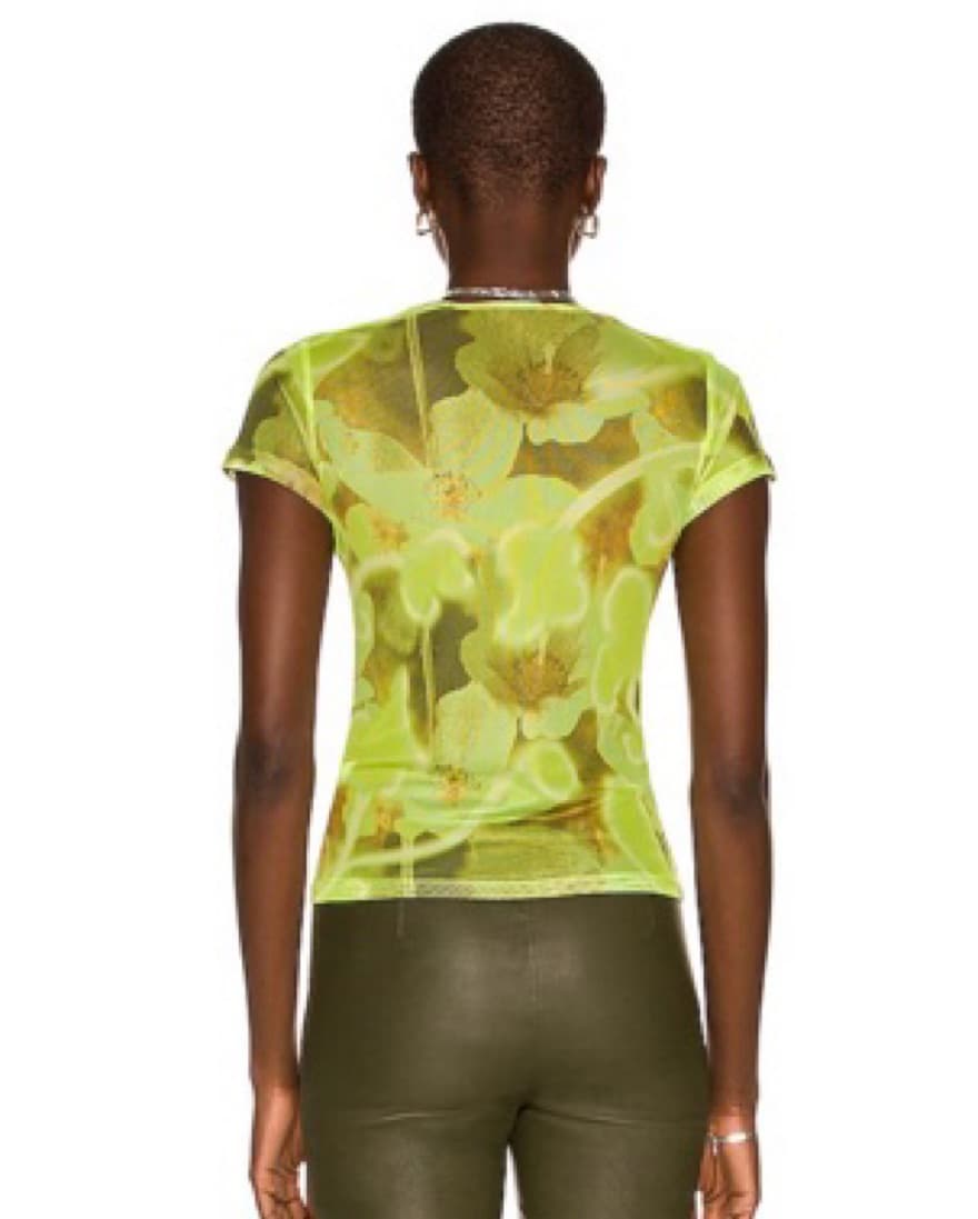 Miaou Neon Yellow Floral Mini Tee - Image 3