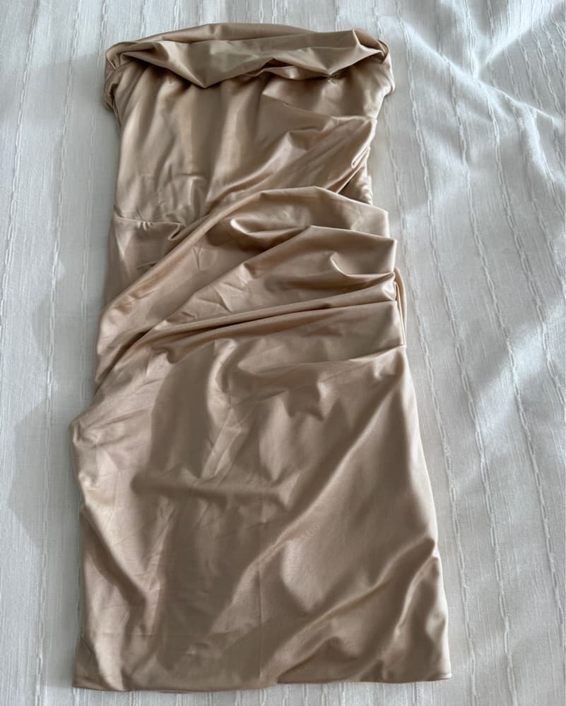 Oh Polly Champagne Bodycon Mini Dress - Image 4