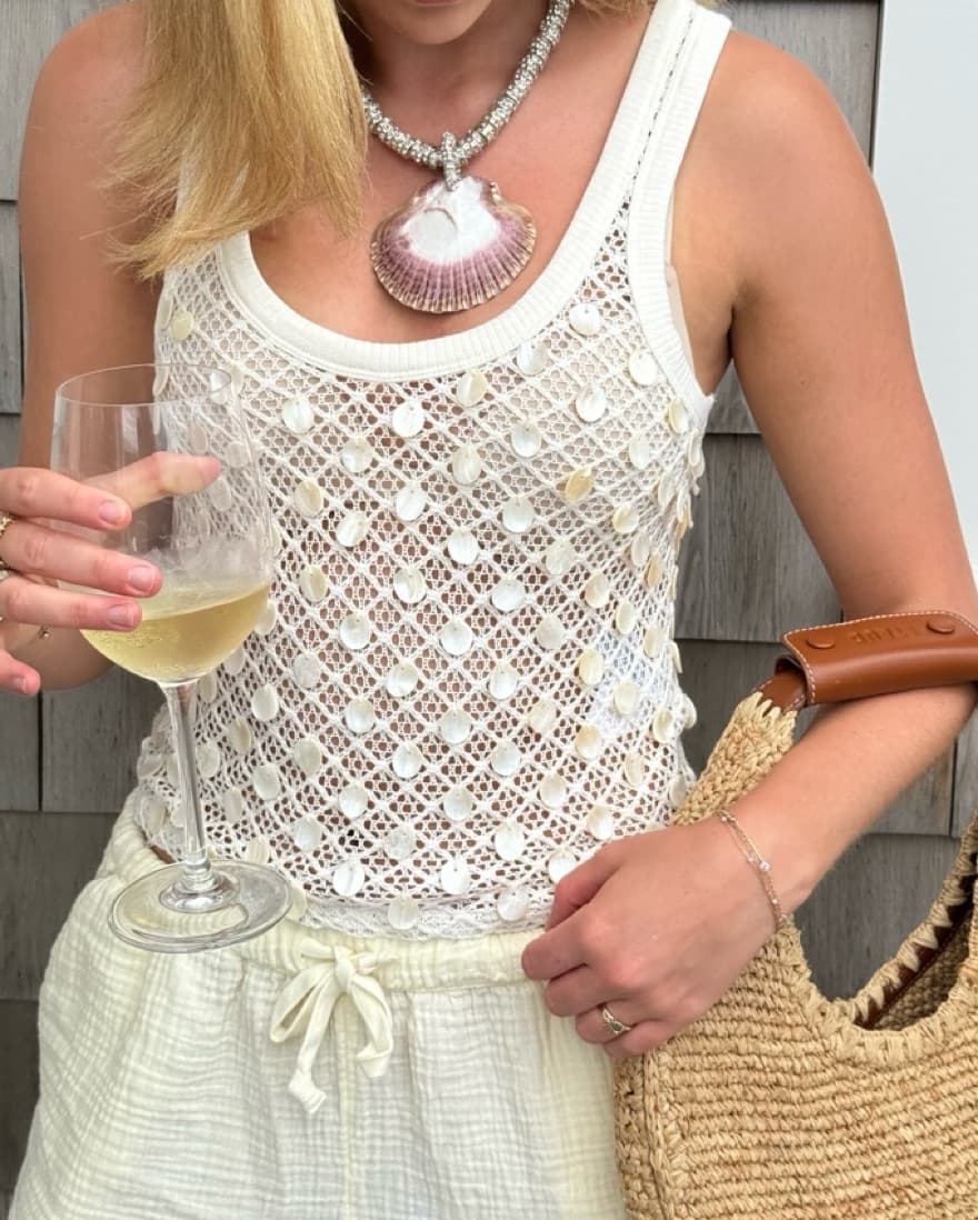JCrew Crochet Shell Top - Image 1