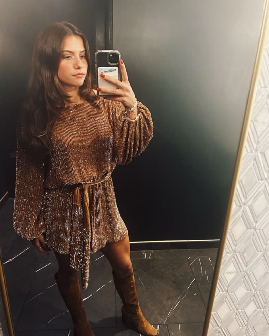 Brown Retrofete Gabrielle Robe Dress  - Image 1