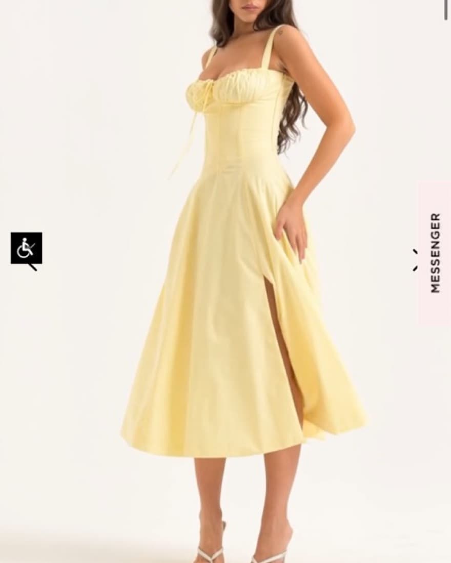 House Of CB yellow Spring Dress Midi - Image 4