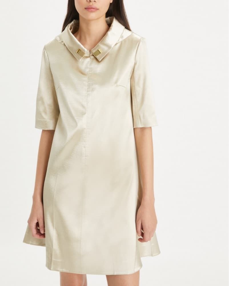 tory burch collared satin dress - Image 1