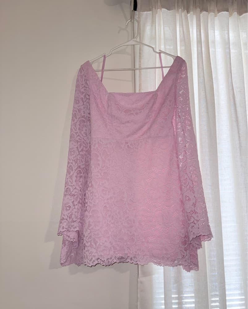 Elegant Lace Sleeve Midi Dress - Image 2