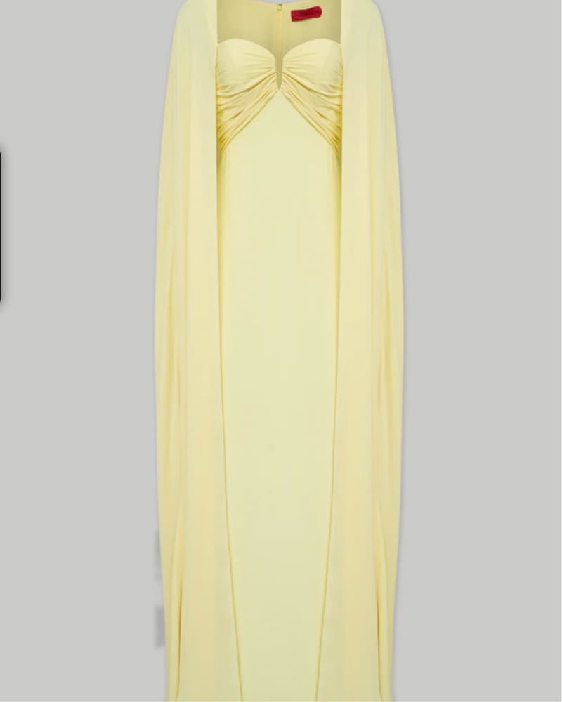 Halston Alma Crepe with Georgette Gown - Image 5