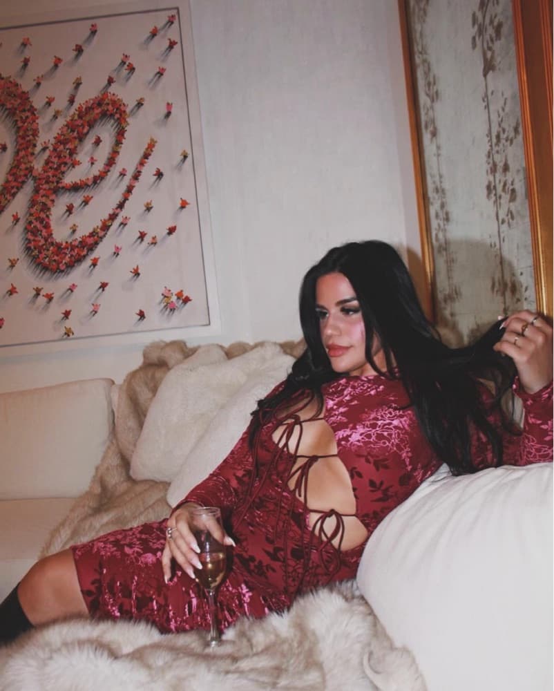 Mahogany Devore Midi Dress  - Image 2