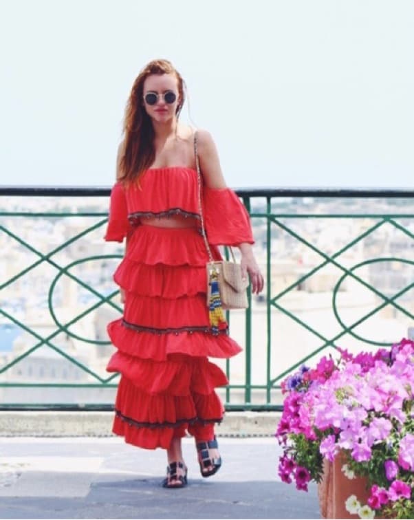 Vibrant Ruffled Maxi 2 Peice Set - Image 1