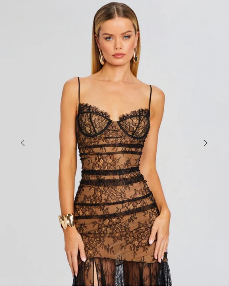 Retrofete Aliza Black Lace Dress - Image 3