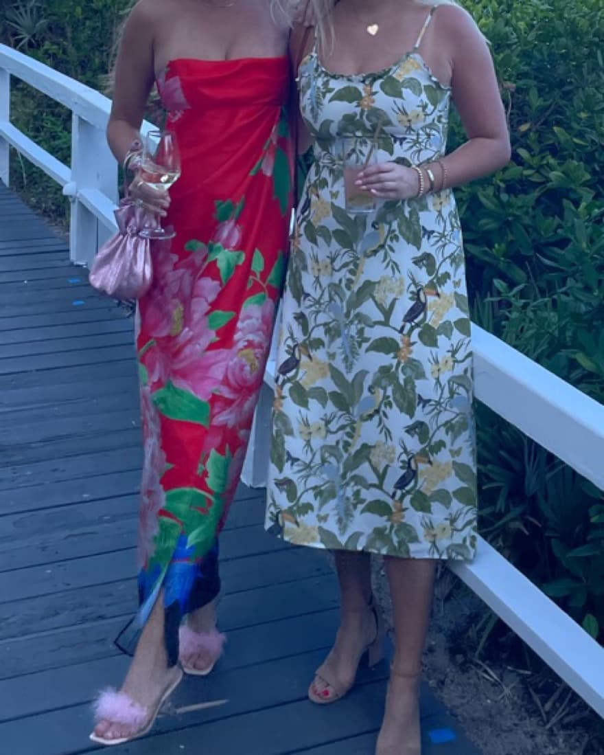 Floral Satin Slit Dress - Image 4