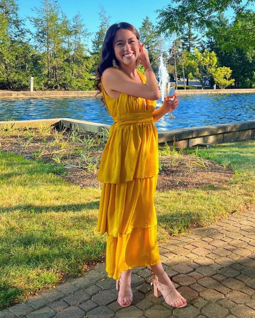 Yellow Wedding Guest Dress - Image 3