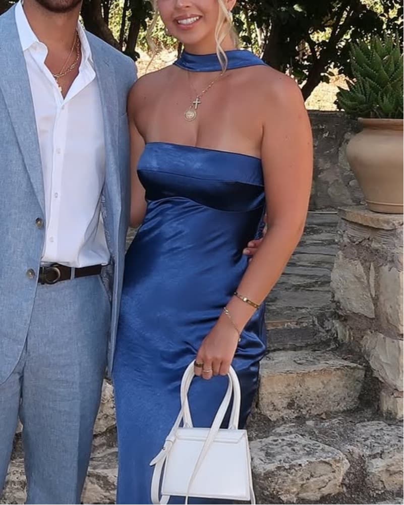 Blue Satin Dress - Image 1