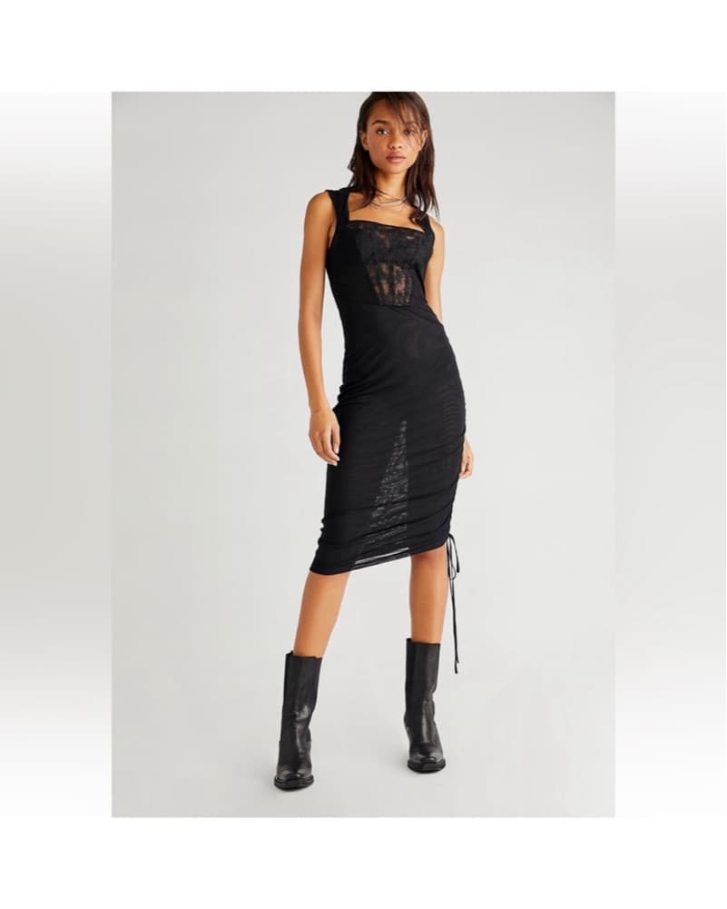 Alluring Lace-Accented Midi Dress - Image 4