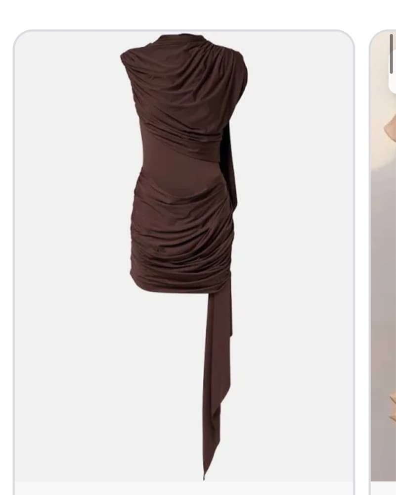 De La Vali Draped Chocolate Dress  - Image 3