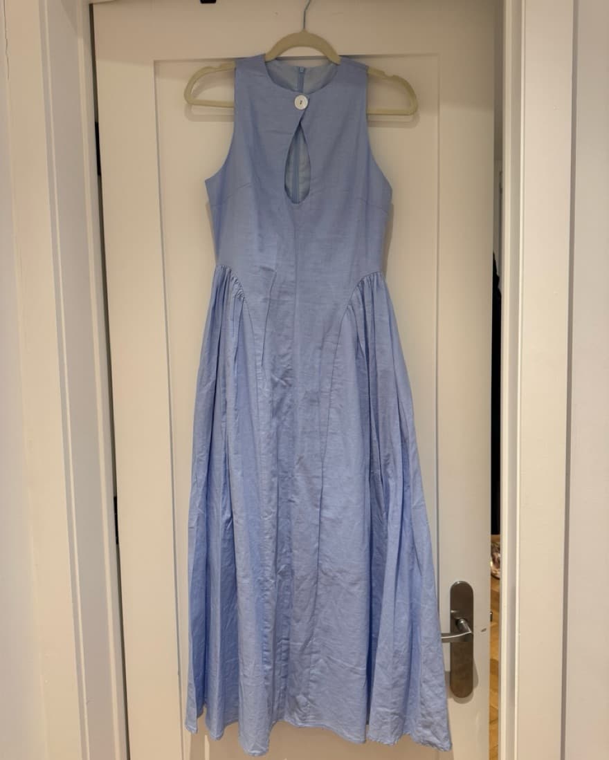 Commense Powder Blue Linen Dress - Image 3