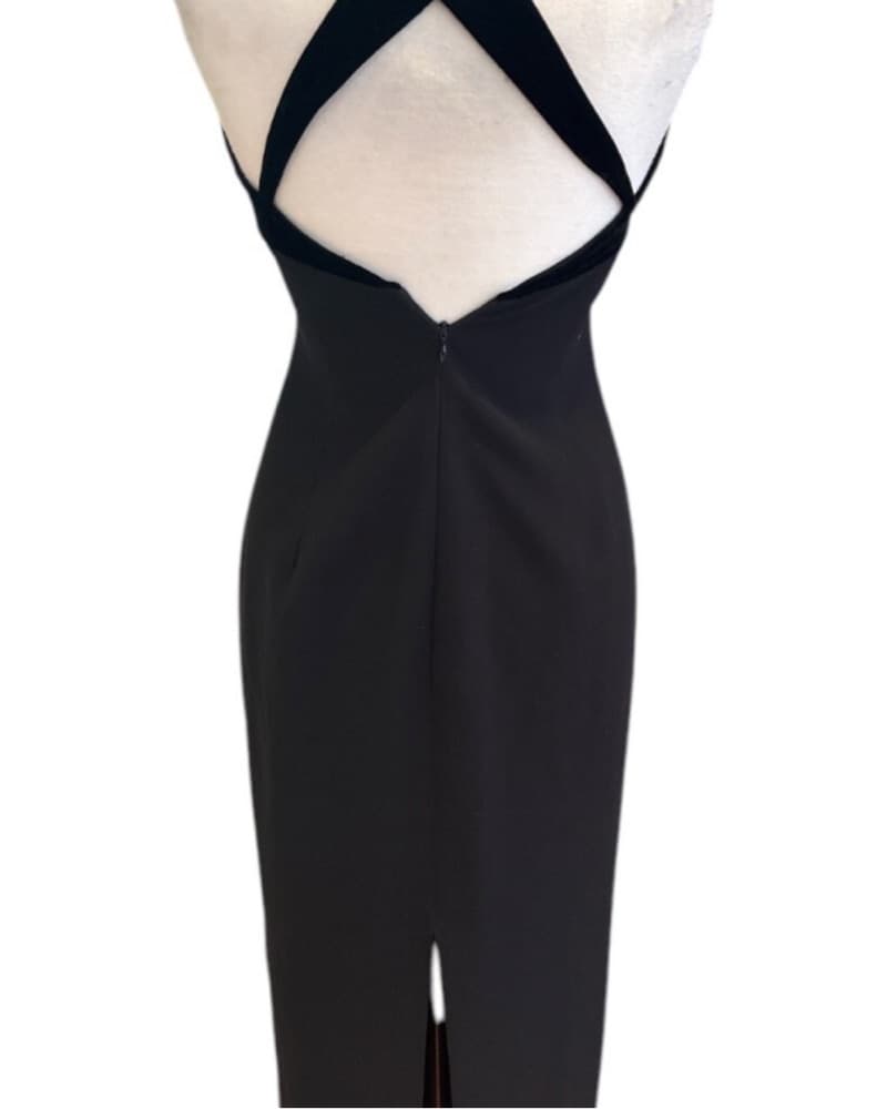 Elegant Black Velvet Top Maxi Dress - Image 6