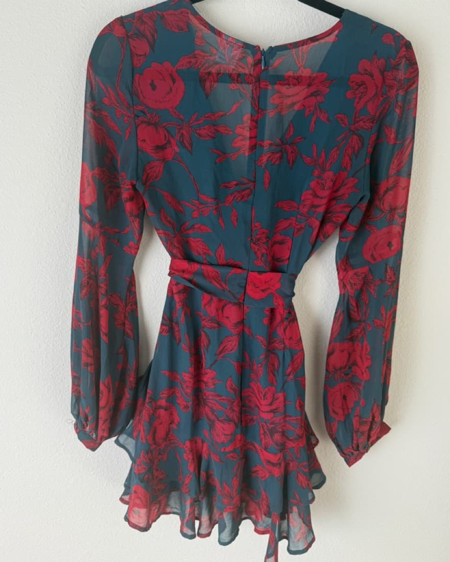 Vibrant Floral Wrap Dress - Image 3