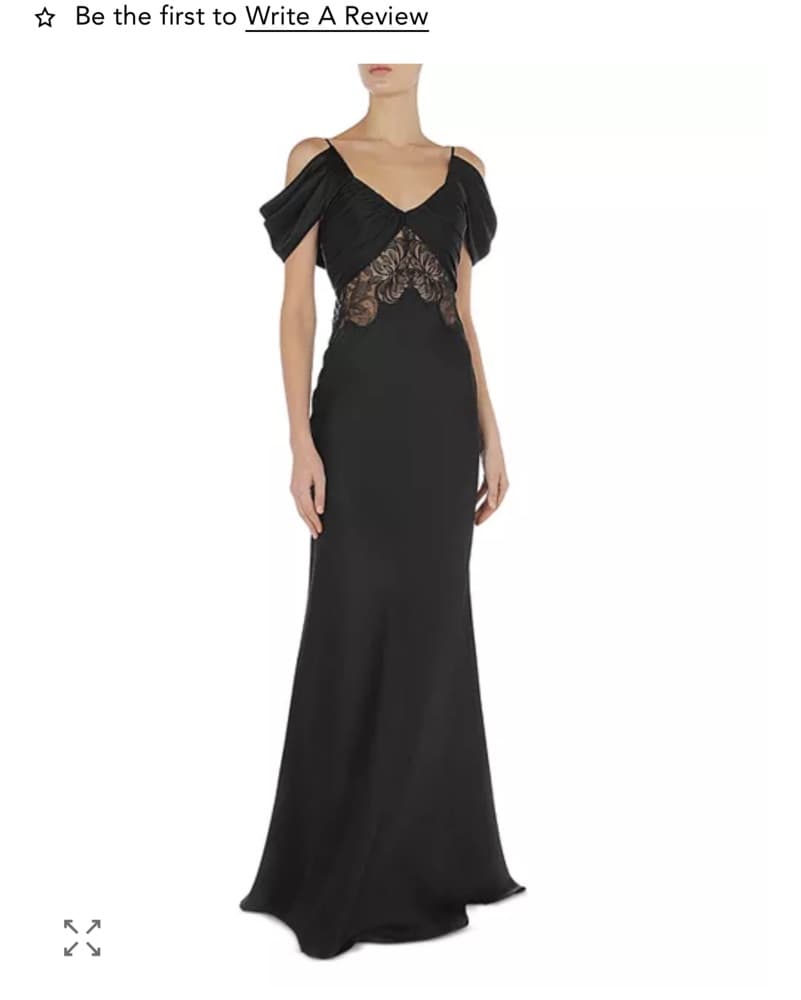 Lace Panel Cold Shoulder Gown - Image 3