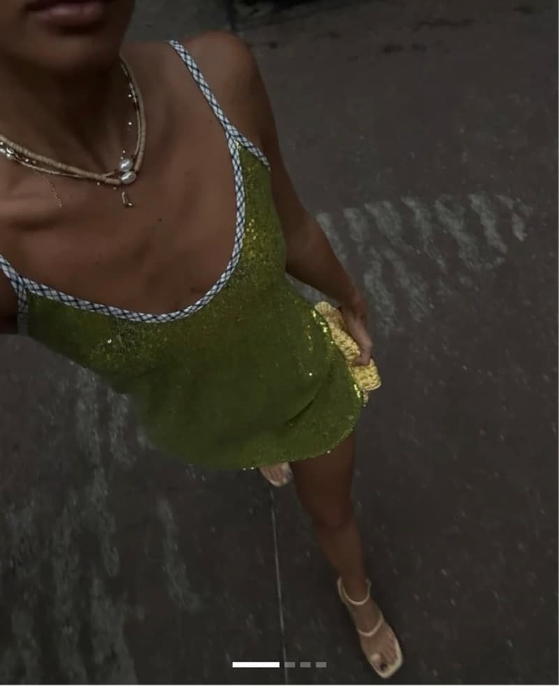 Handover green sequin Dress - Image 2