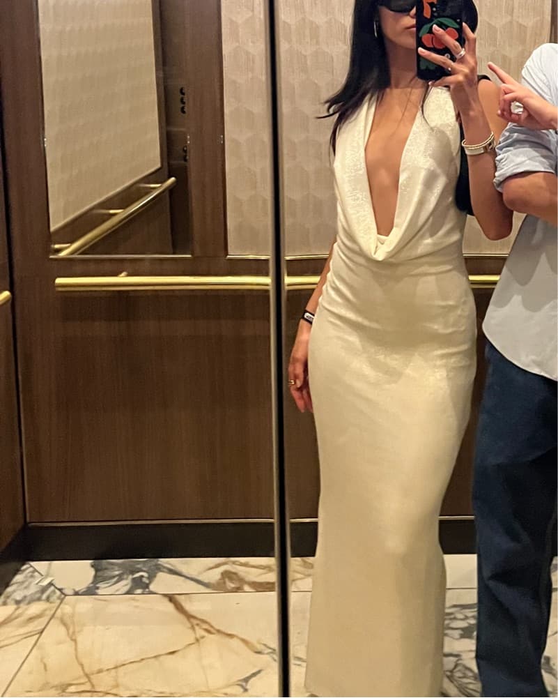 Zara Draped Halter Neck Dress - Image 2