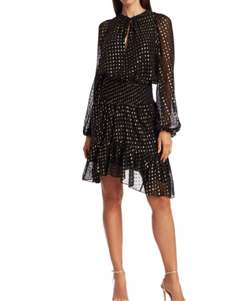 ALC Silk Blend Metallic Dot Dress - Image 3