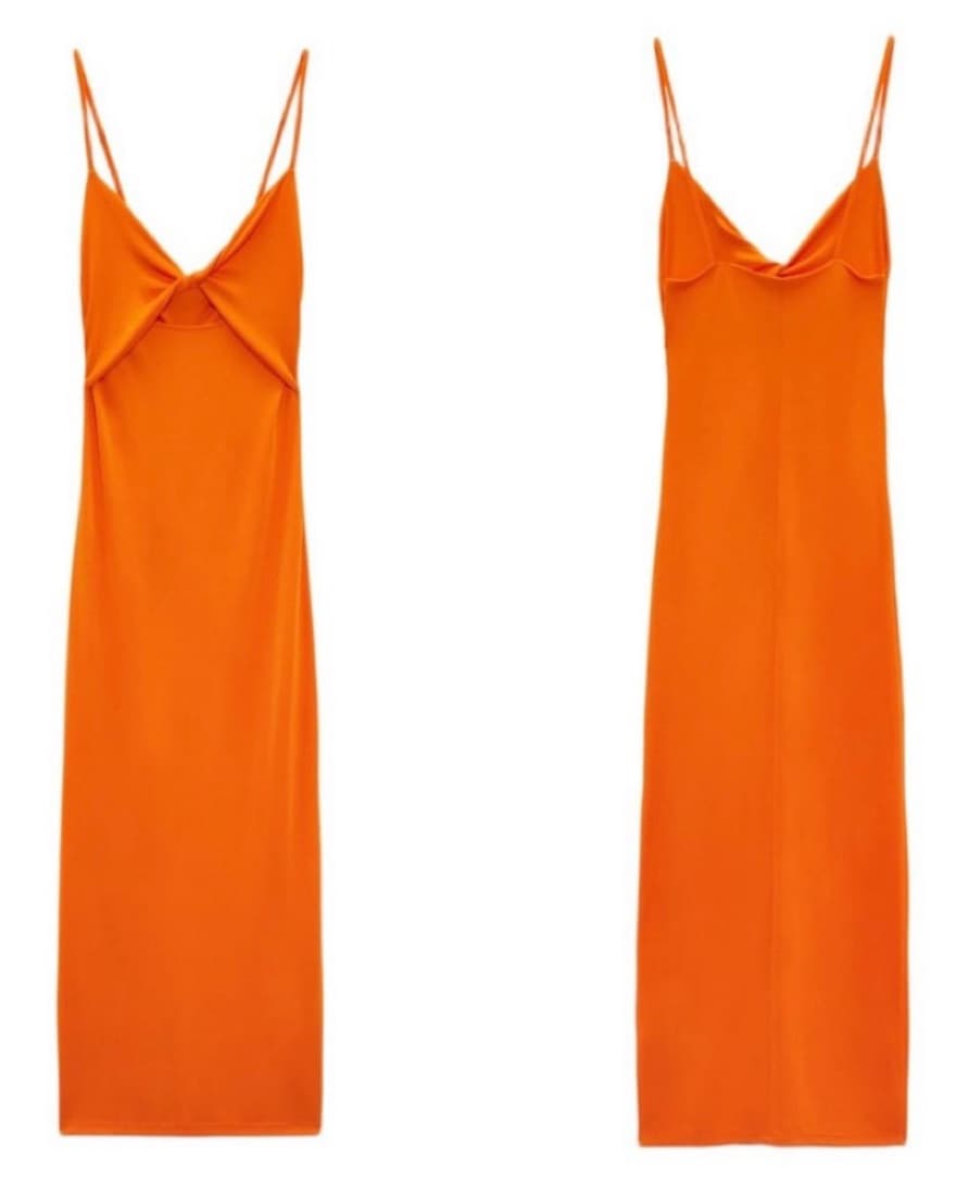Neon Orange Cream Maxi Bodycon Dress - Image 4