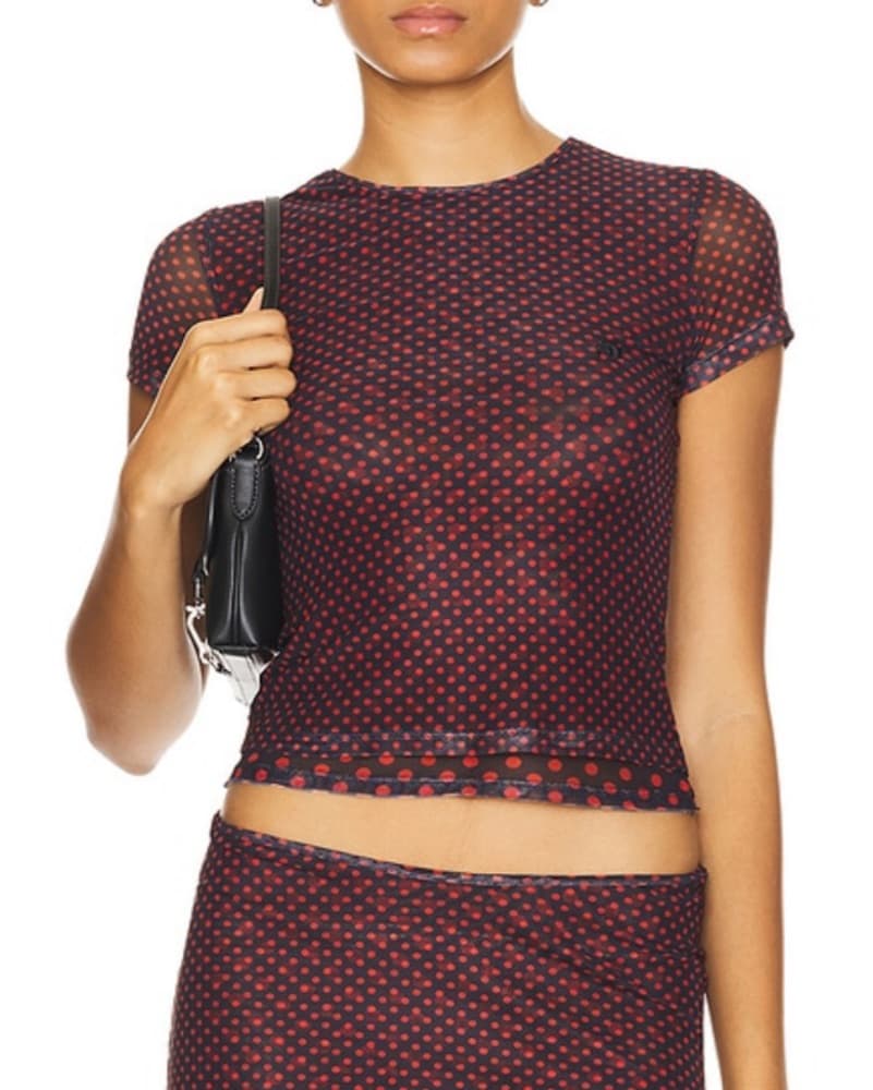 Miaou Polka Dot Mesh Mini Tee  - Image 1