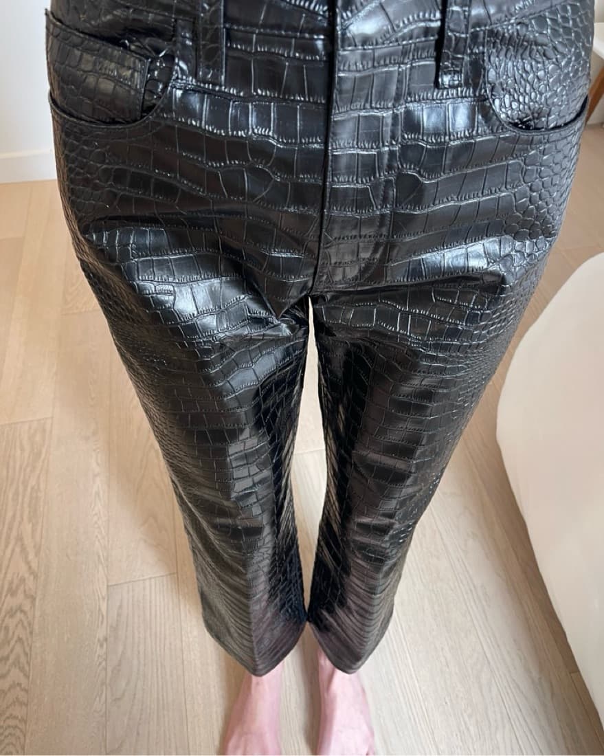 The Frankie Shop Faux Leather Croc Pants - Image 2