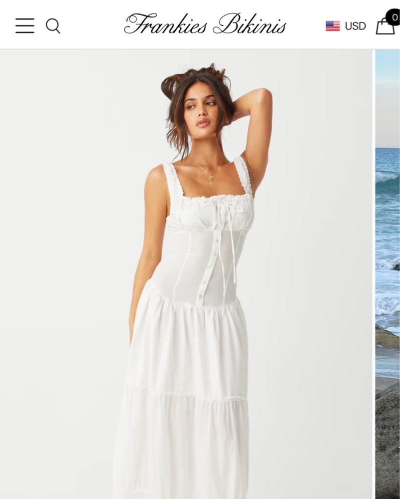 Frankies White Ruffle Maxi Dress - Image 1