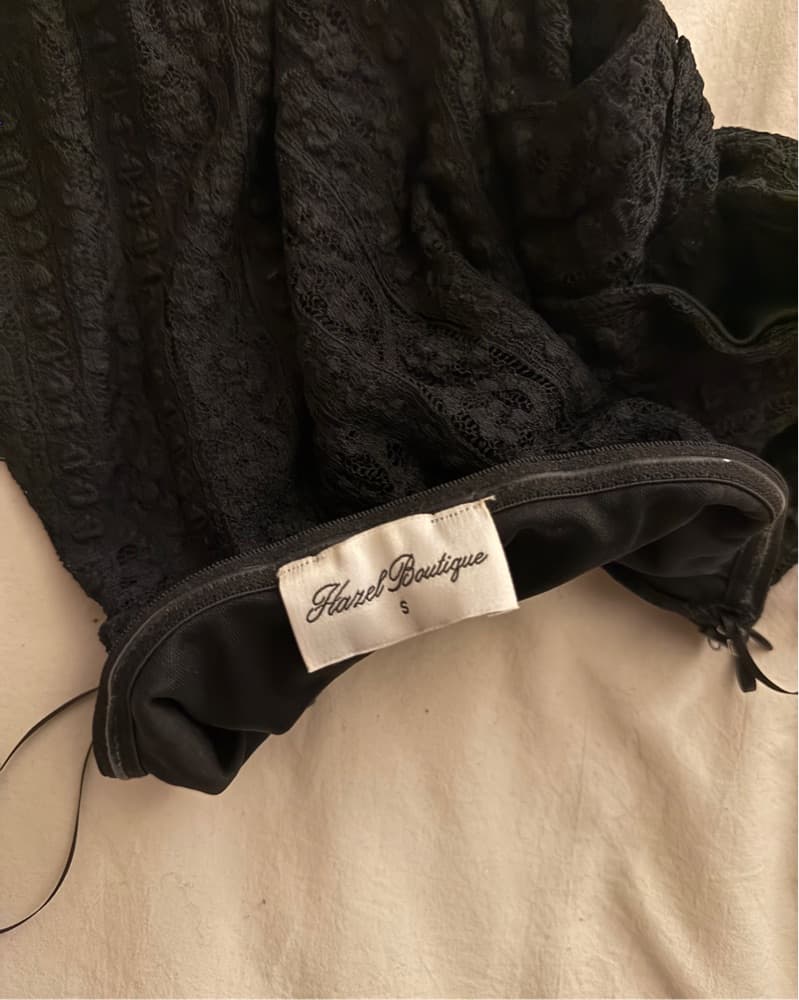 Black Lace Cutout Mini Dress - Image 3