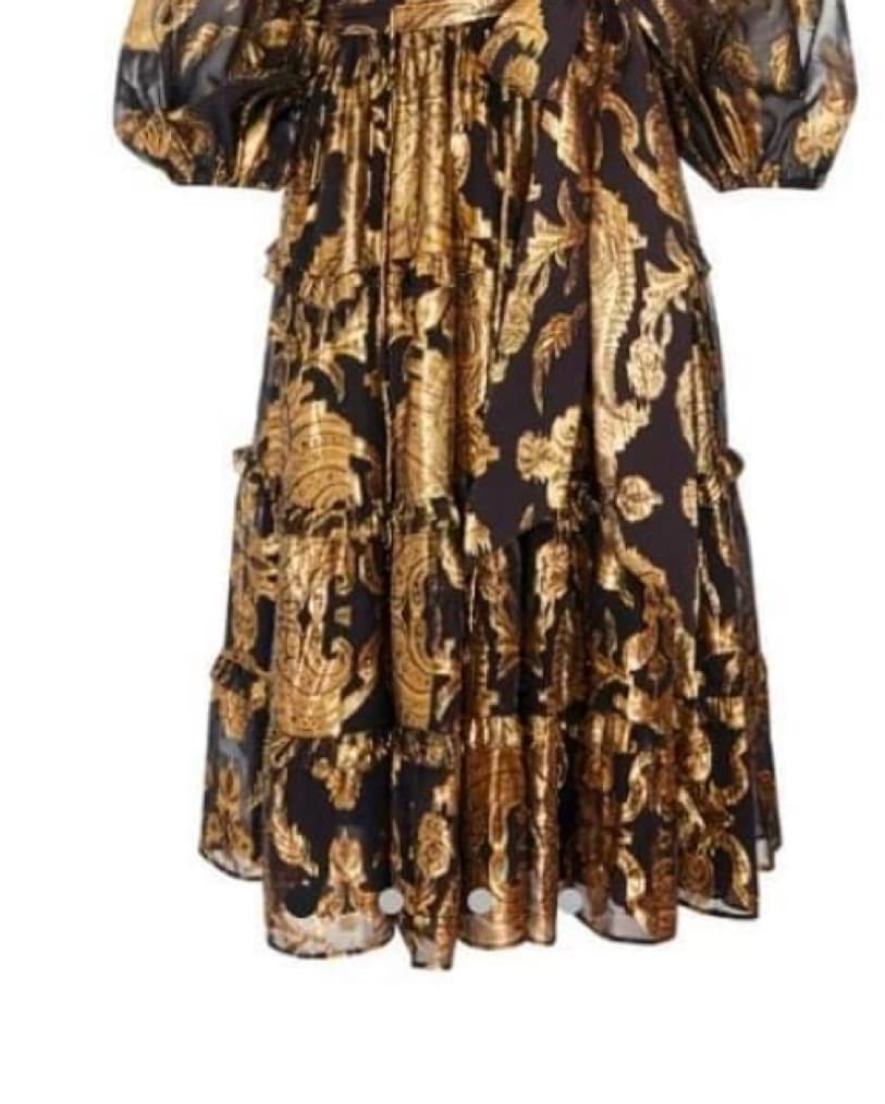 A+O Stunning Gold Baroque Midi Dress - Image 4