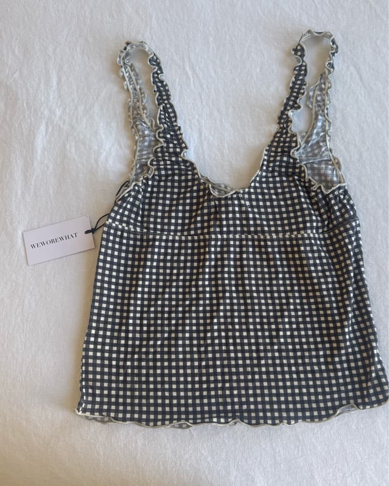 Gingham Lettuce Edge Tank - Image 2