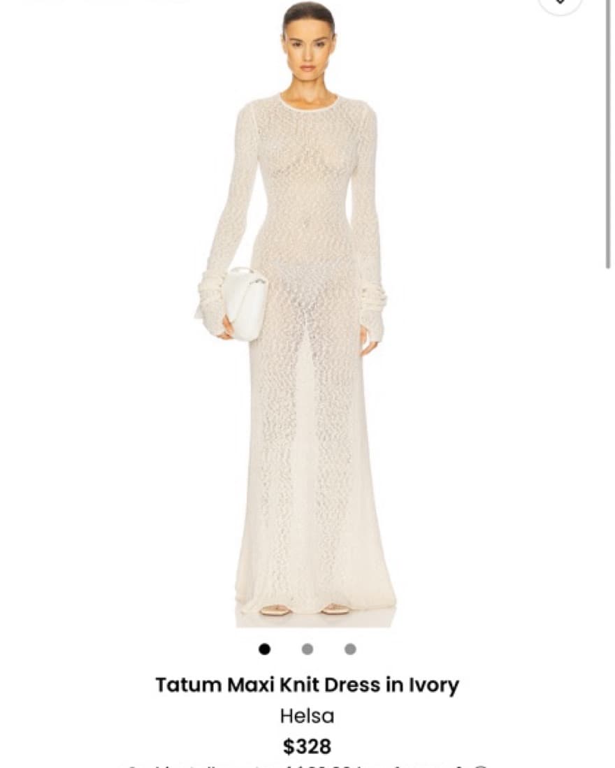 Elegant Ivory Knit Maxi Dress - Image 1