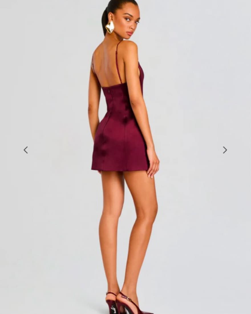 Stunning Holiday Satin Mini Dressd - Image 4