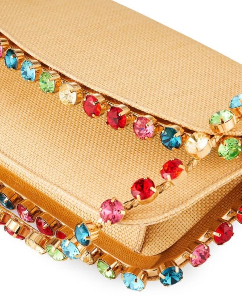 Aquazzura Rainbow Raffia Crystal Bag - Image 3