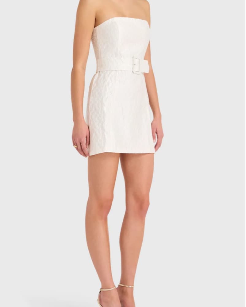 White Amanda Uprichard Fae Mini Dress - Image 2