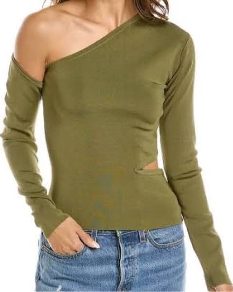 Cult Gaia Green Asymmetrical Top - Image 3