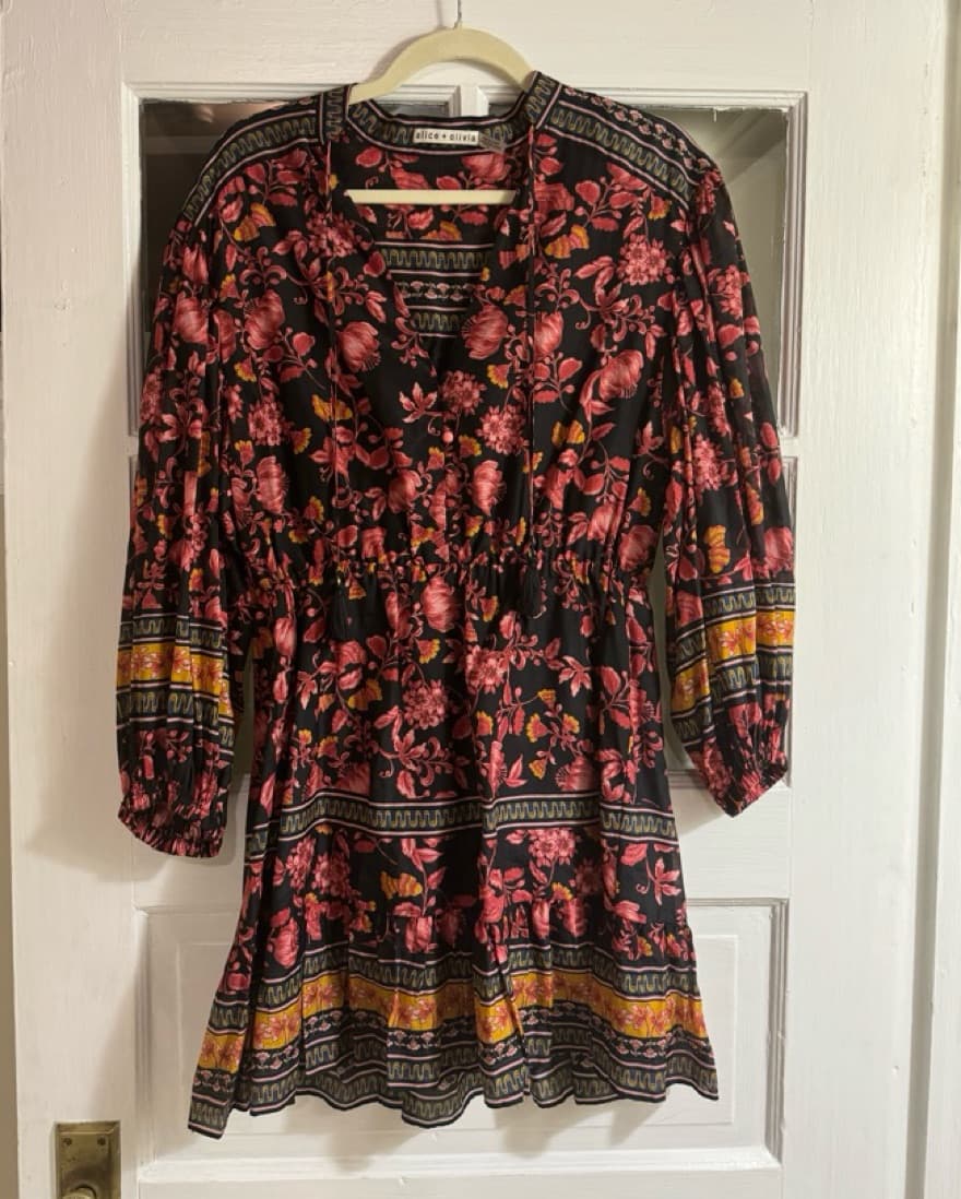 Alice And Olivia Sedona Tie Neck Dress - Image 3