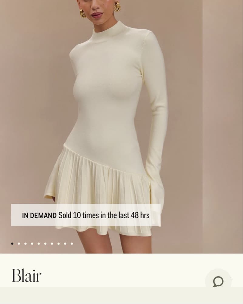 White/Cream knit Mini Dress From Meshki - Image 2