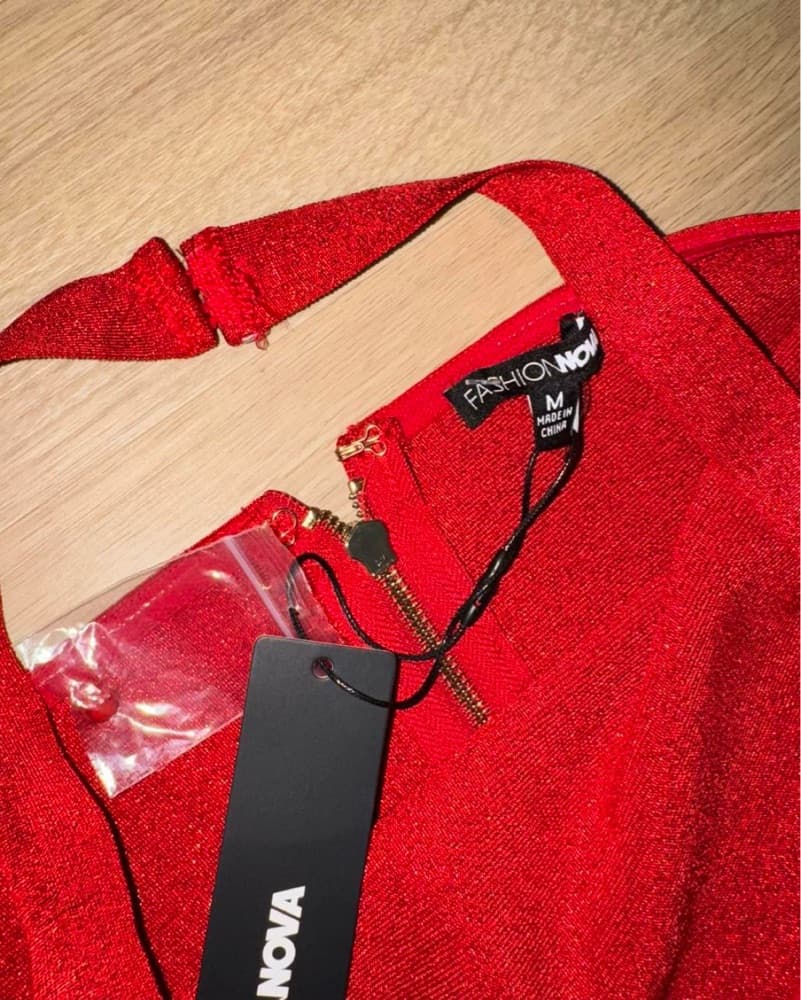 Red mini maxi fringe dress - Image 3