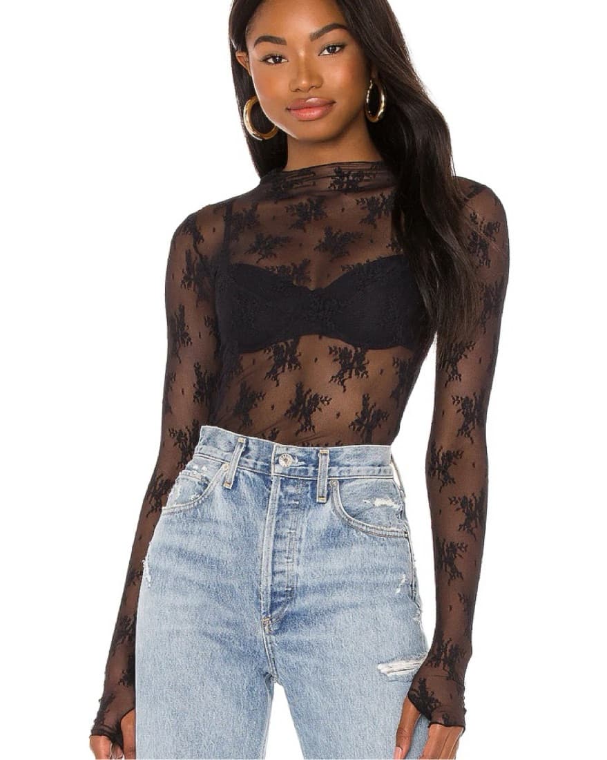 Free People Lace Sheer Top - Image 1