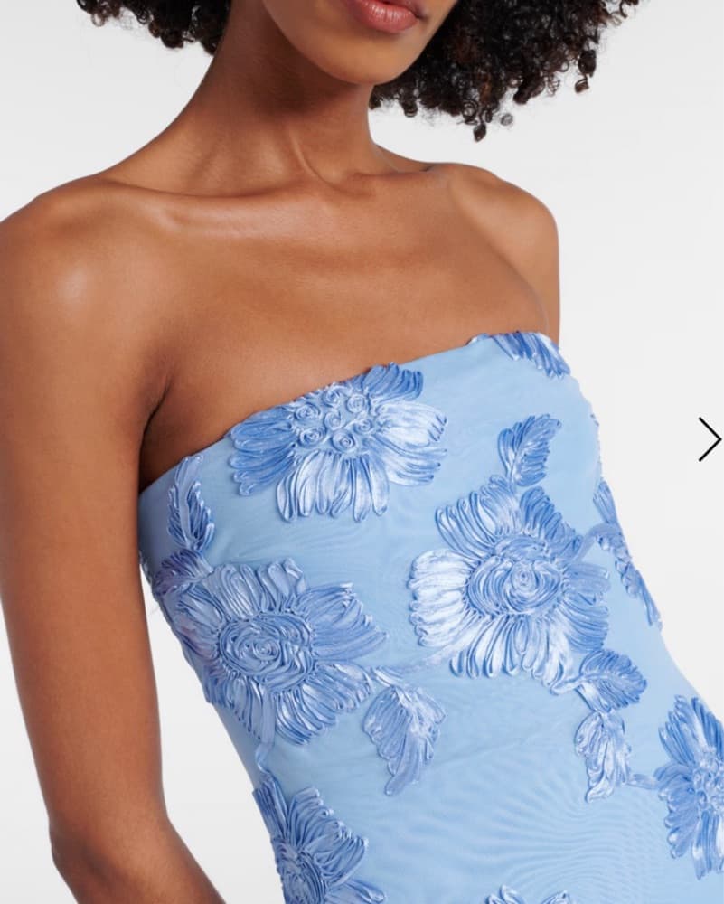 Rotate Alberty Floral-Applique Mesh Gown - Image 2