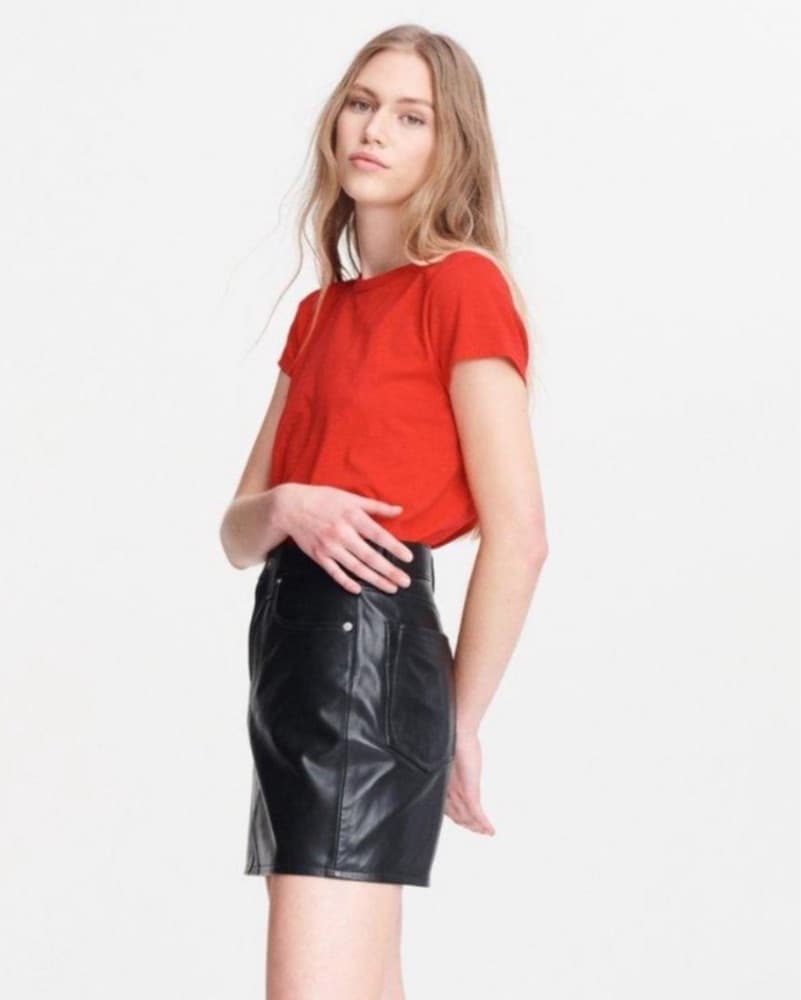 Rag & Bone Lambskin Leather Mini Skirt  - Image 2