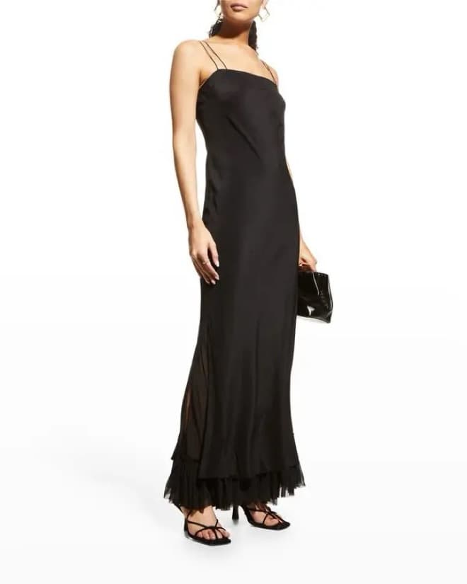 Khaite Alix Strappy Ruffle Silk Maxi Dre - Image 2