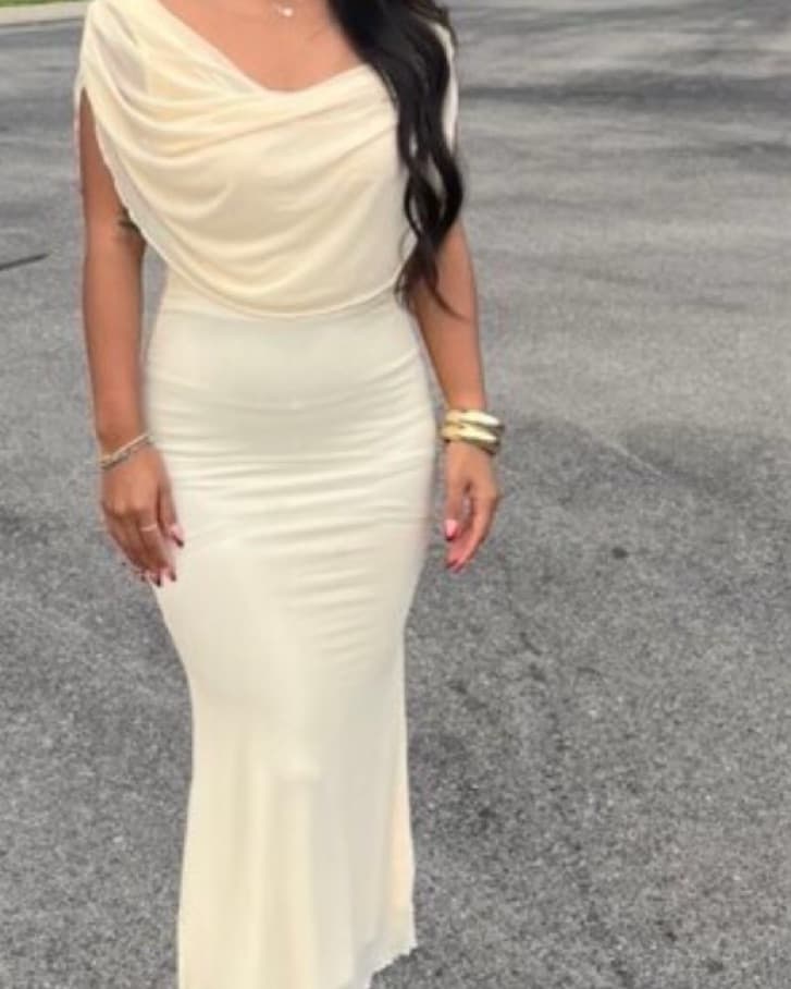  Aloruh Women V-Neck Fitted Long Dress,  - Image 3