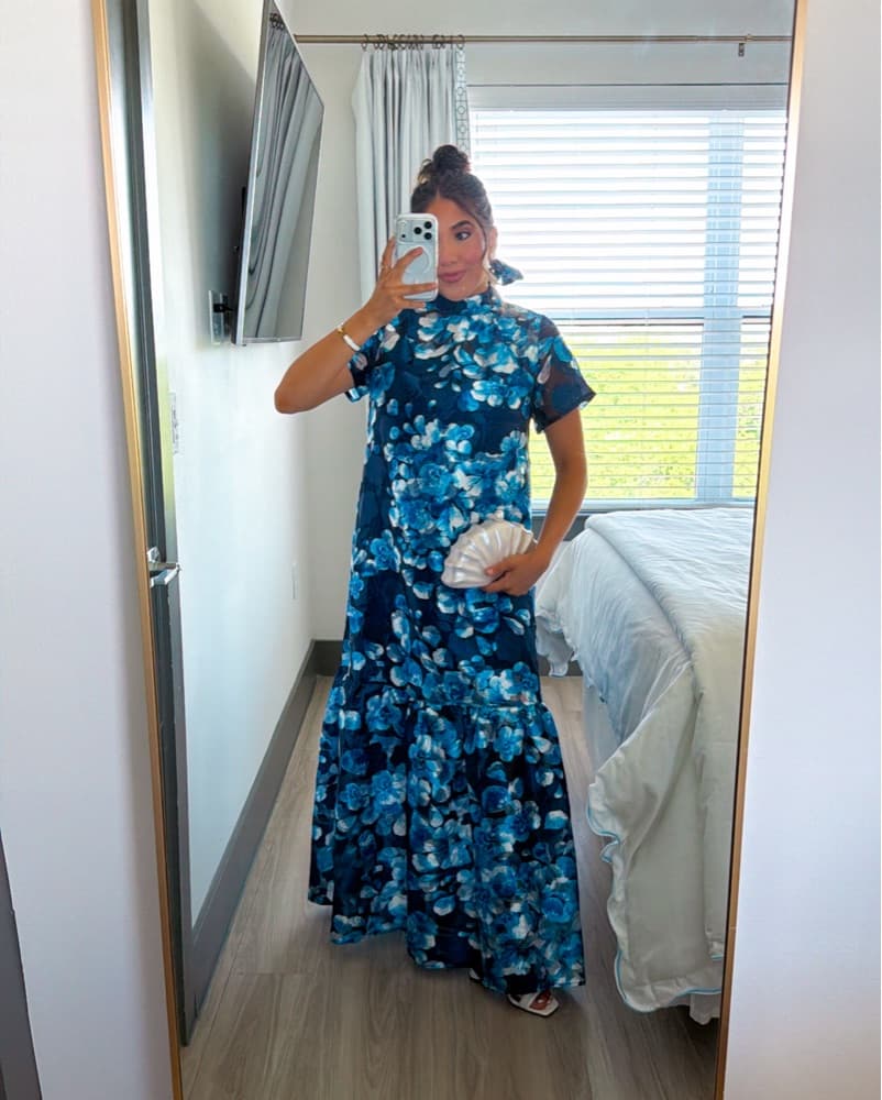 Sugarlip Blue Floral Maxi Dress - Image 1